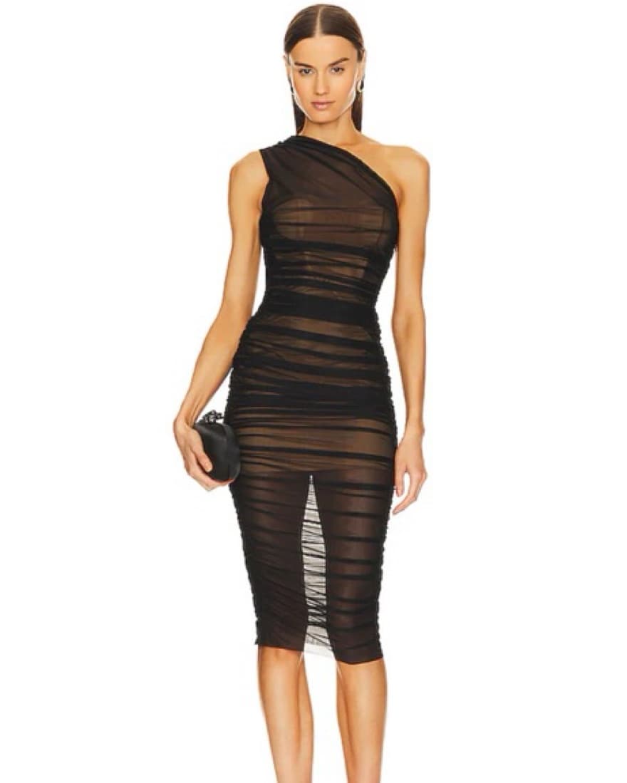 Michael Costello One Shoulder Midi Dress - Image 1