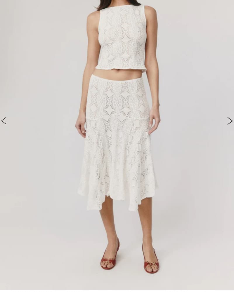 With Jean White Top and Skirt Set - Image 6