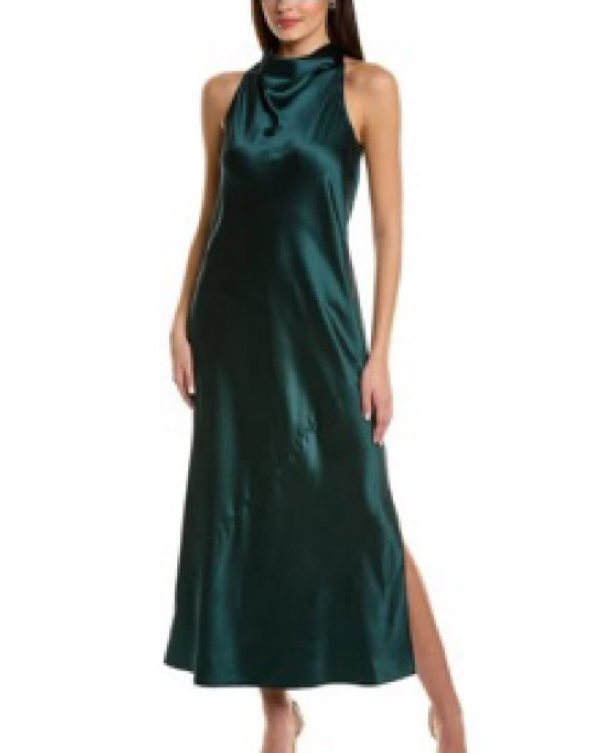Anne Klein Green Satin Long Dress - Image 2