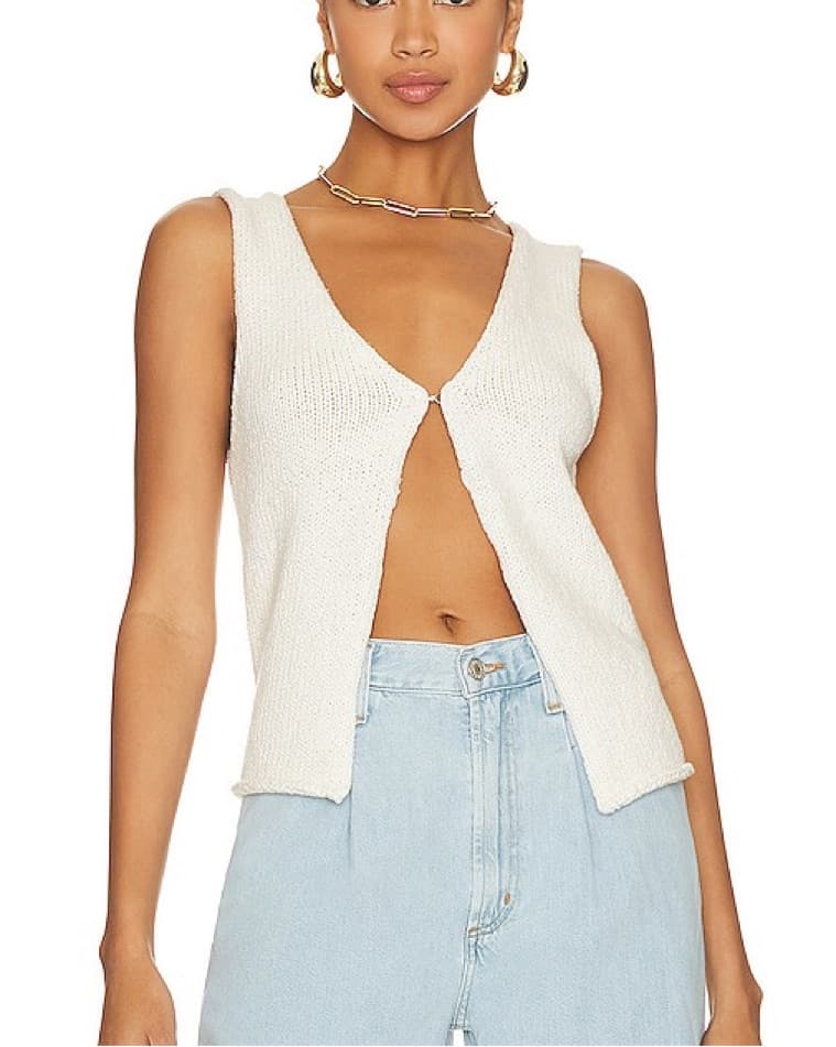 Revolve Line And Dot Knit Vest Tank  - Image 1