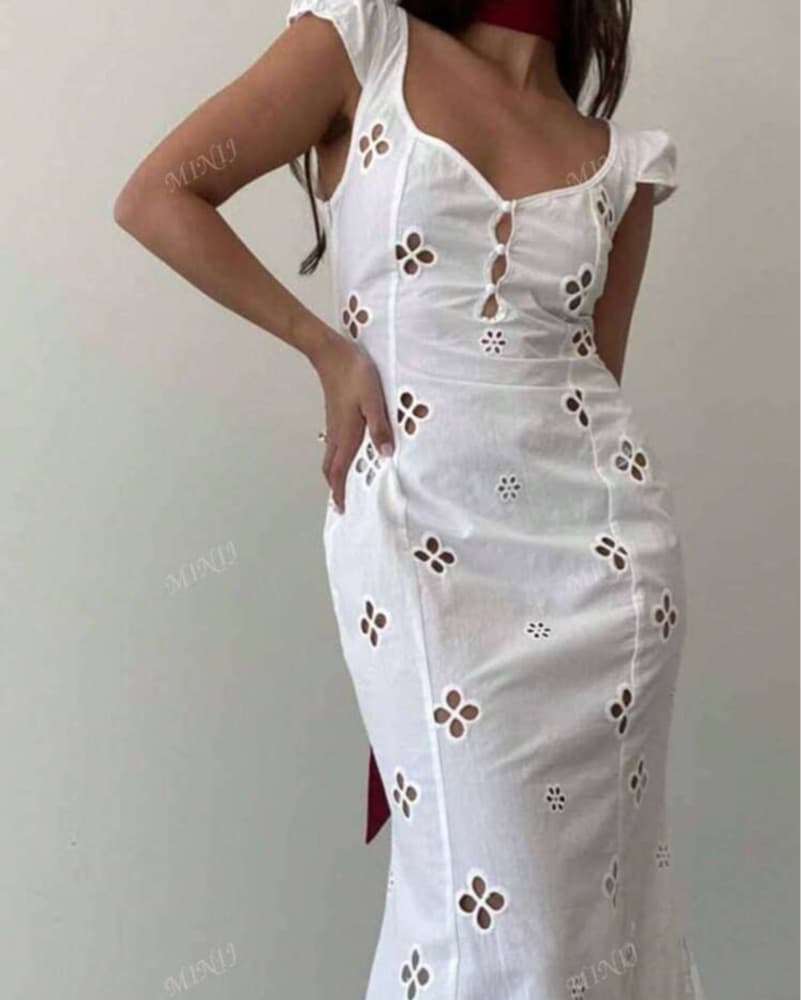 White Midi Dress - Image 2