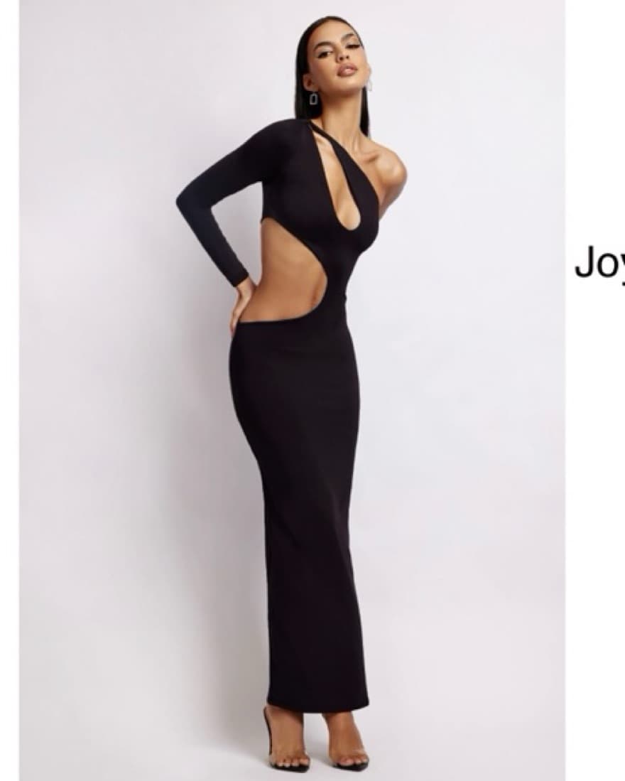 Black Meshki One-Shoulder Gown W/ Cutout - Image 1