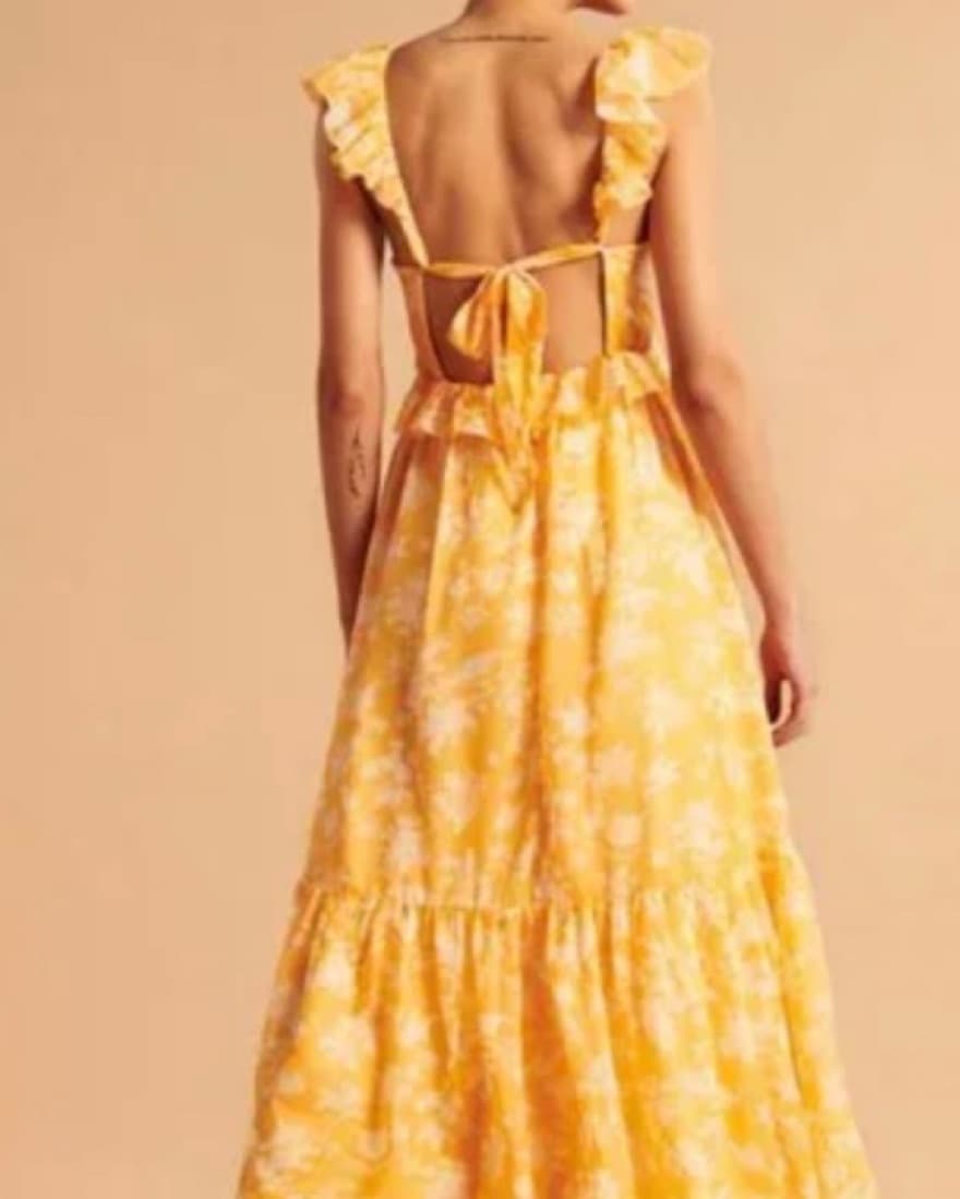 Yellow Ruffle Maxi Dress - Image 2