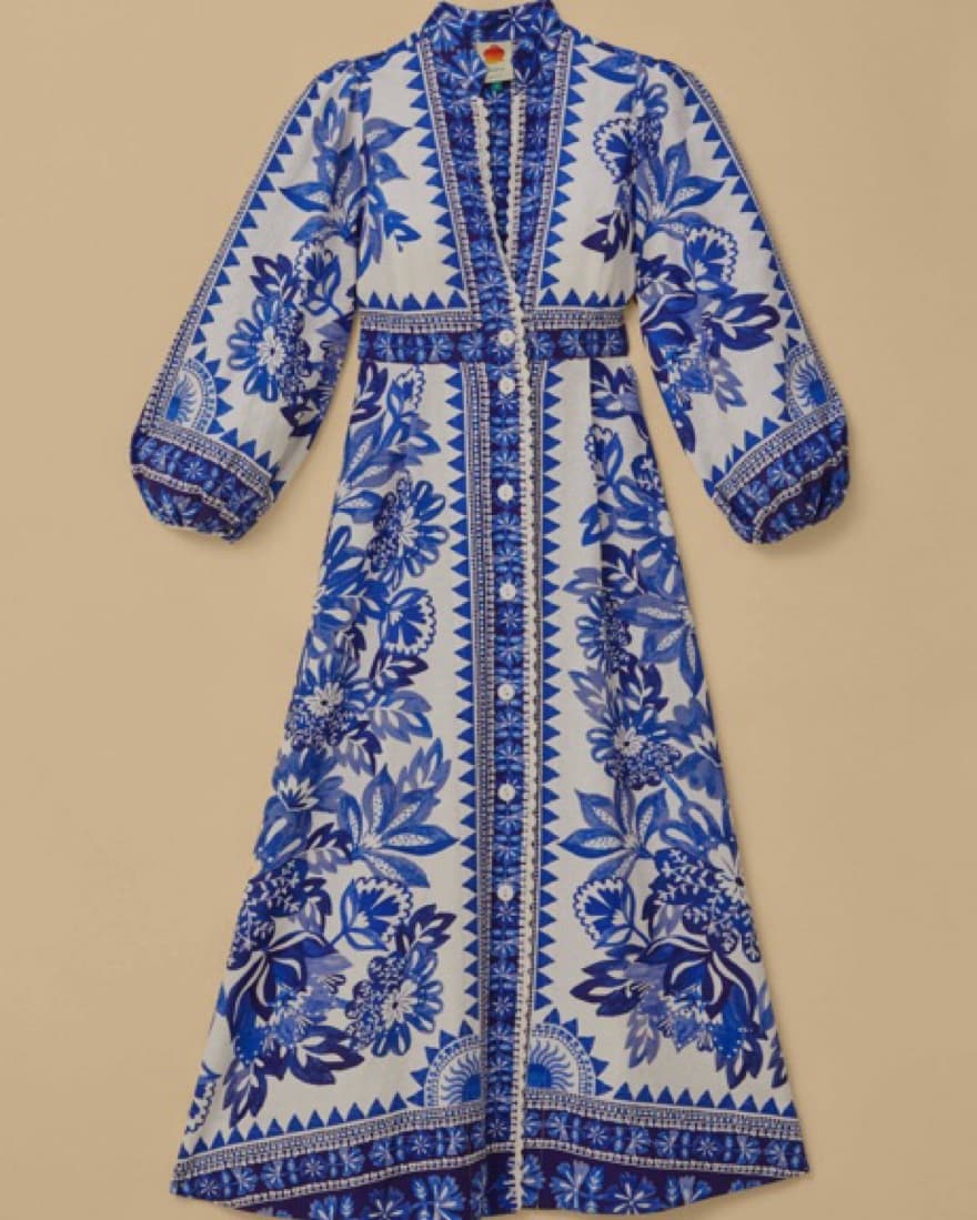 Farm Rio Off-white Flora Tapestry Dress - Image 6