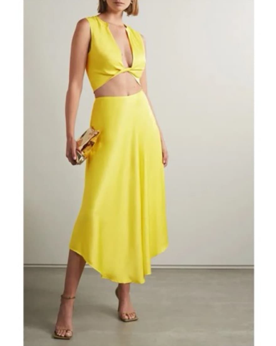LAPOINTE YELLOW SATIN SKIRT/TOP SET - Image 1