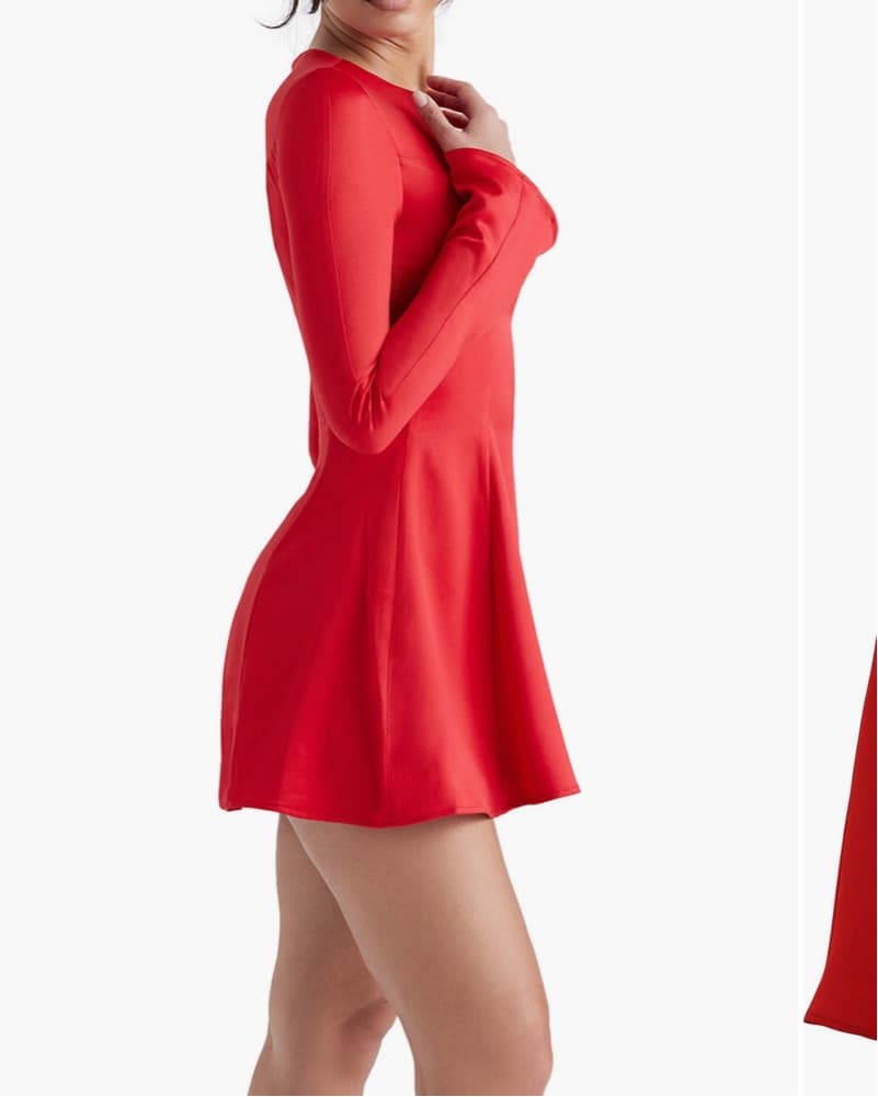 Striking Red Flare Dress “Sacha” By - Image 3