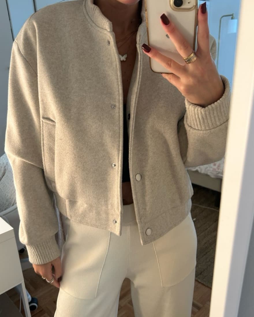 Nude Bomber Jacket - Image 2