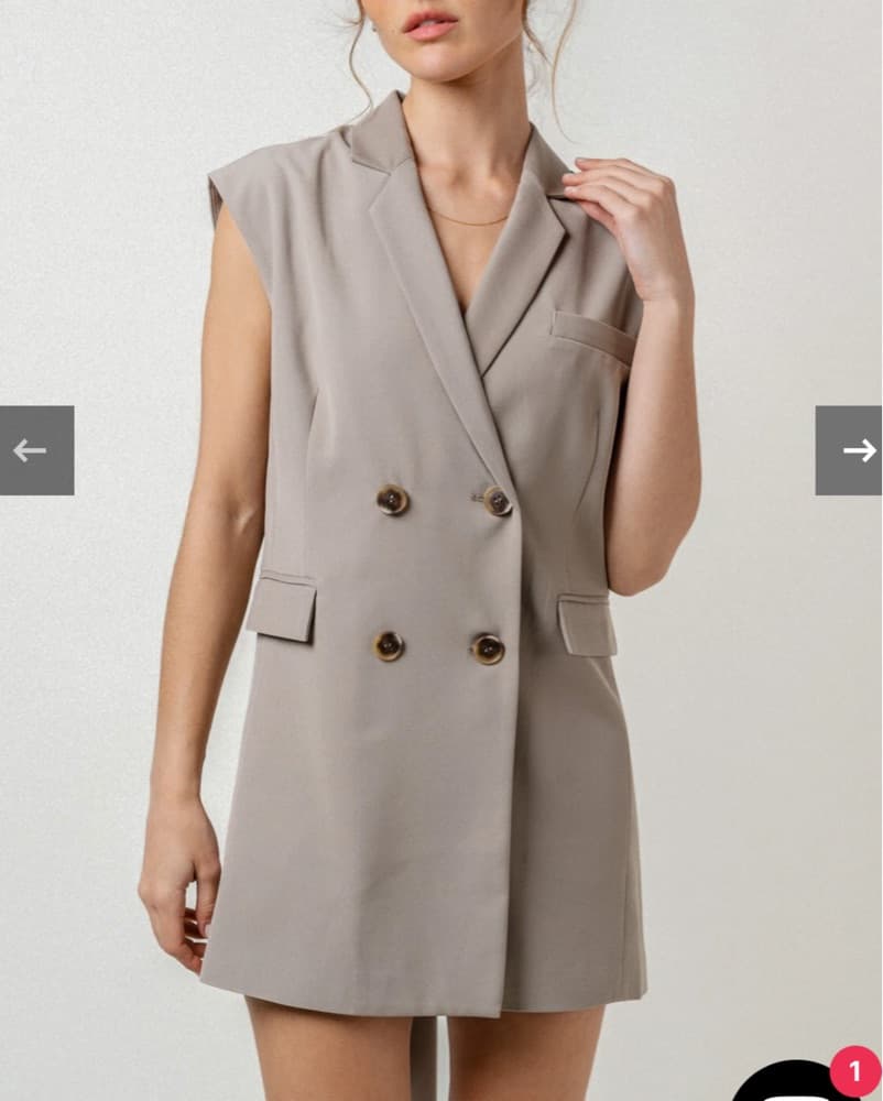 Blazer Dress - Stone (Tan) M - Image 2