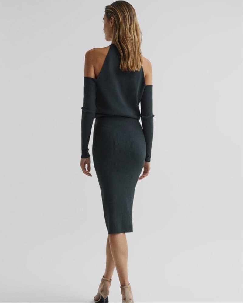 Reiss Halter Neck Knitted Bodycon Dress  - Image 4