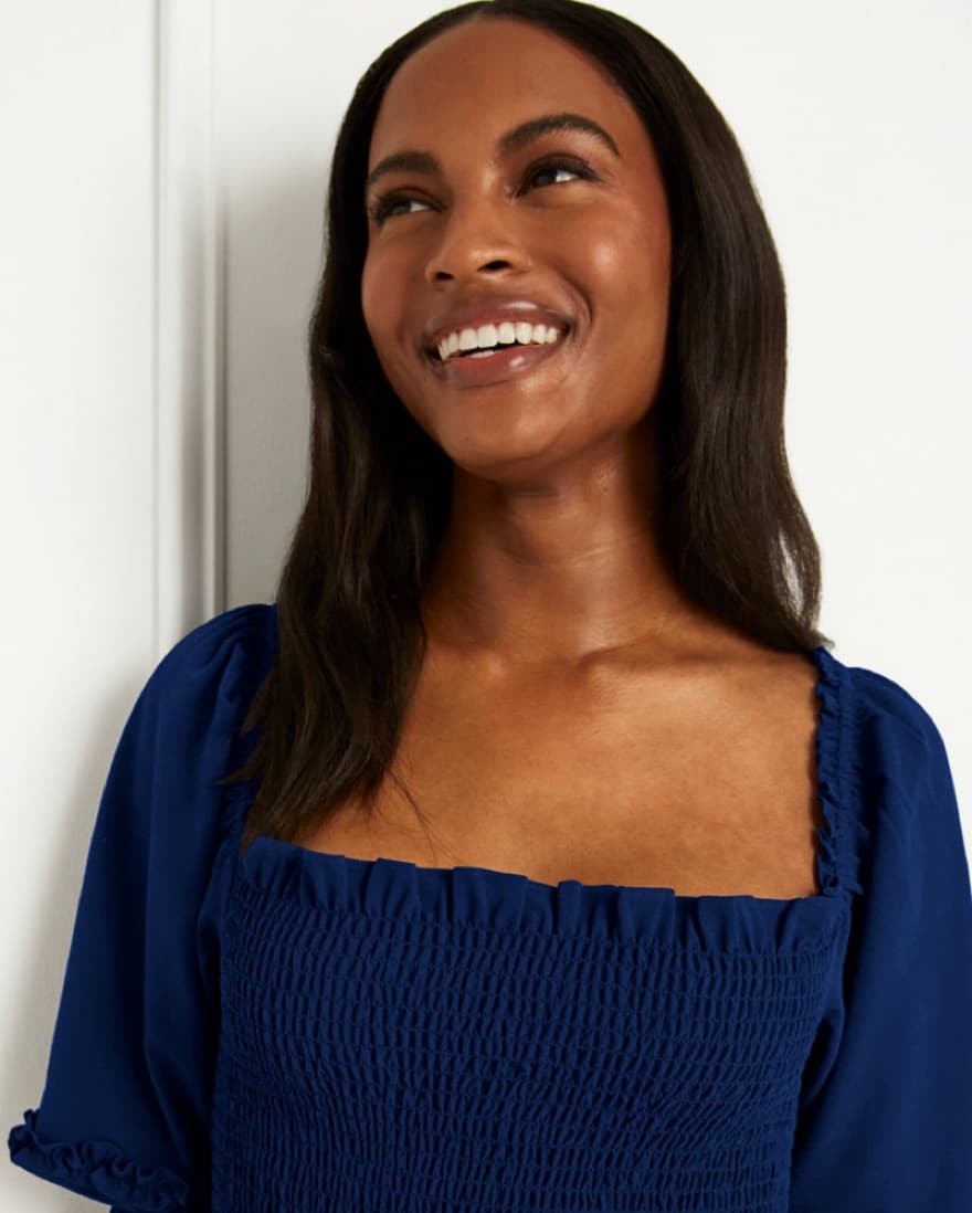 Hill House Nap Midi Dress Navy - Image 4