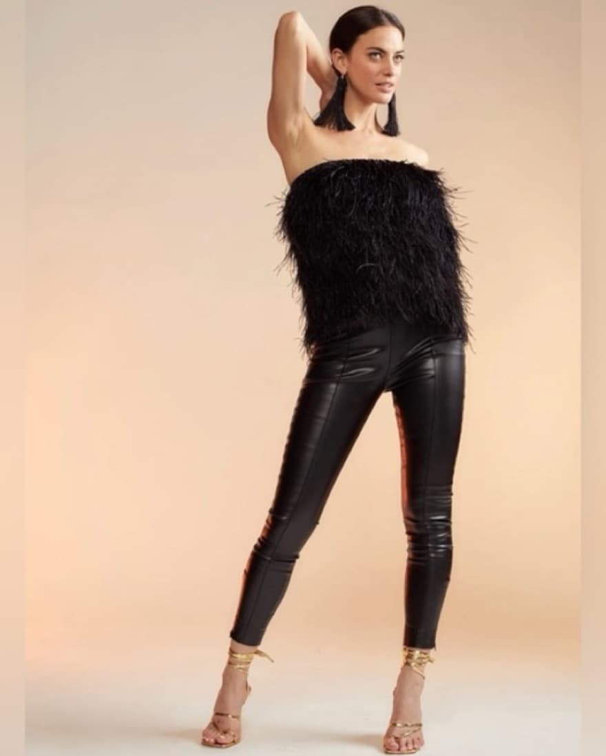cynthia rowley feather trim mini skirt  - Image 2