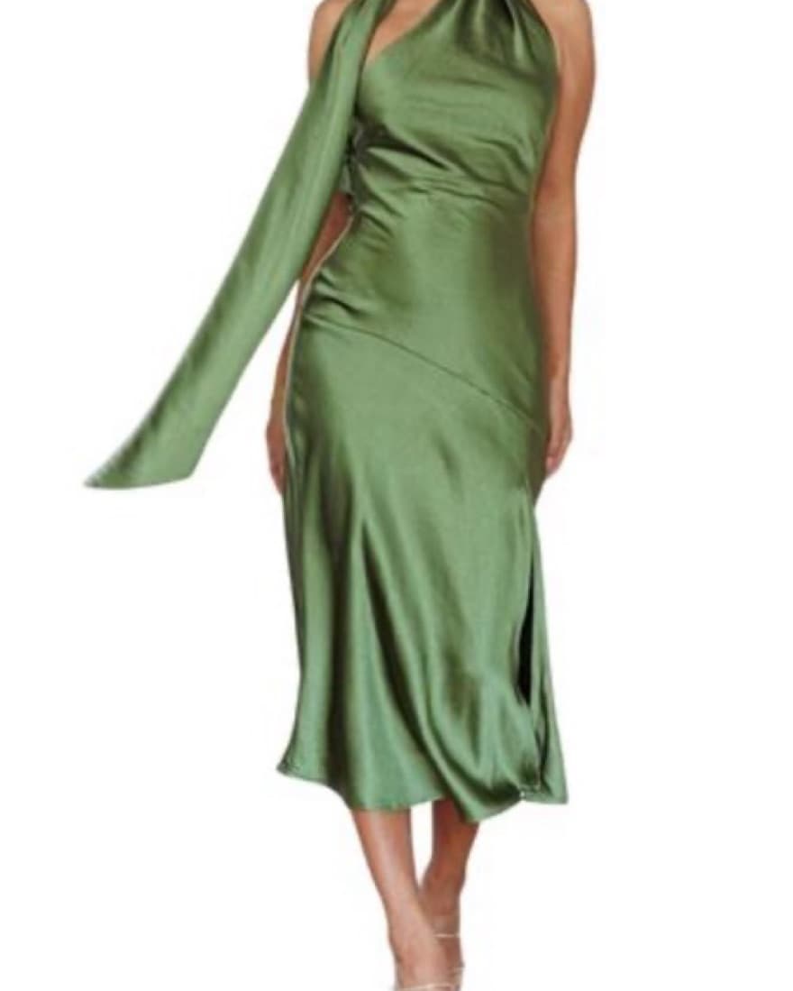Italian Summer Green Scarf Dress - Image 2