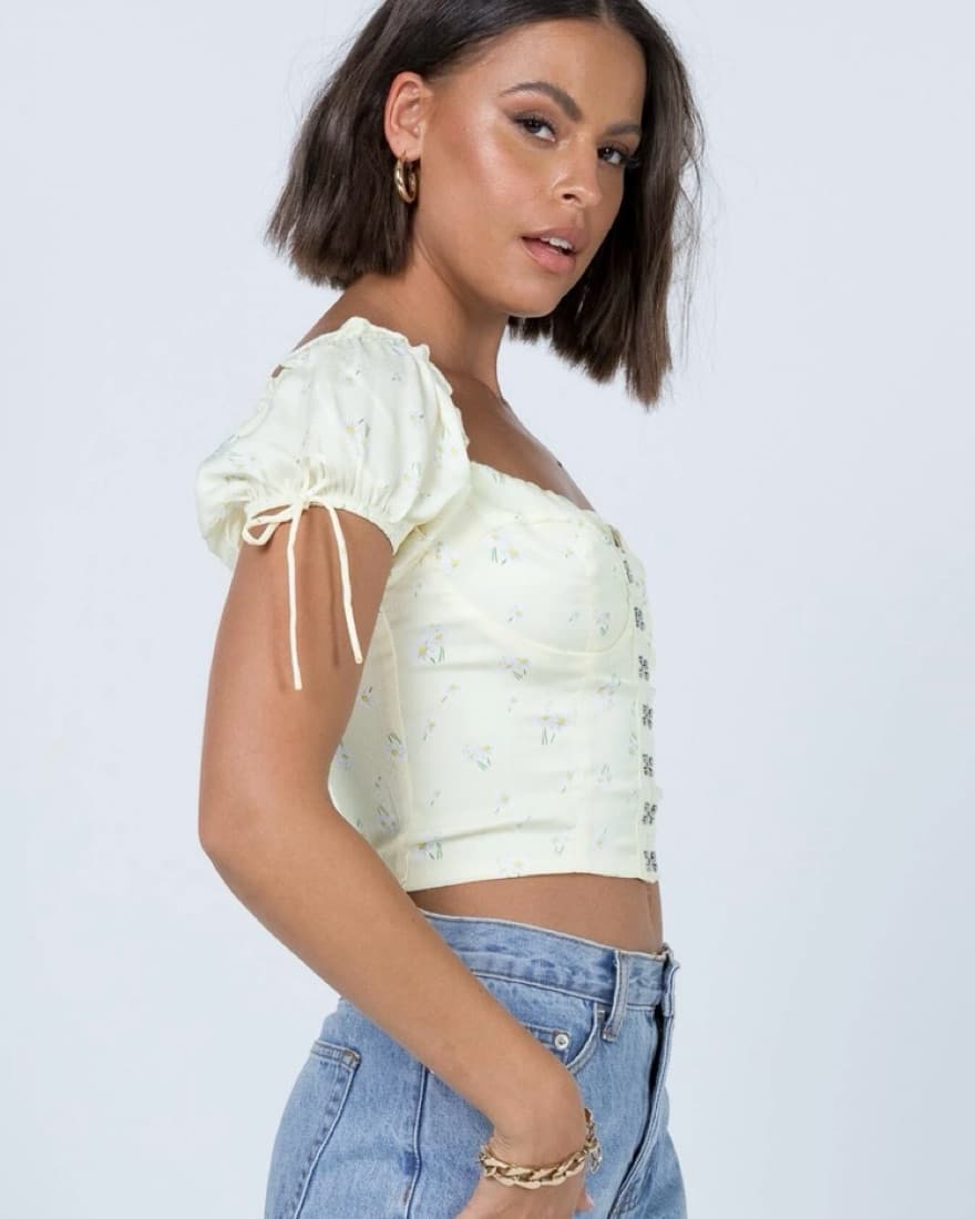 Princess Polly Yellow Floral Top - Image 2