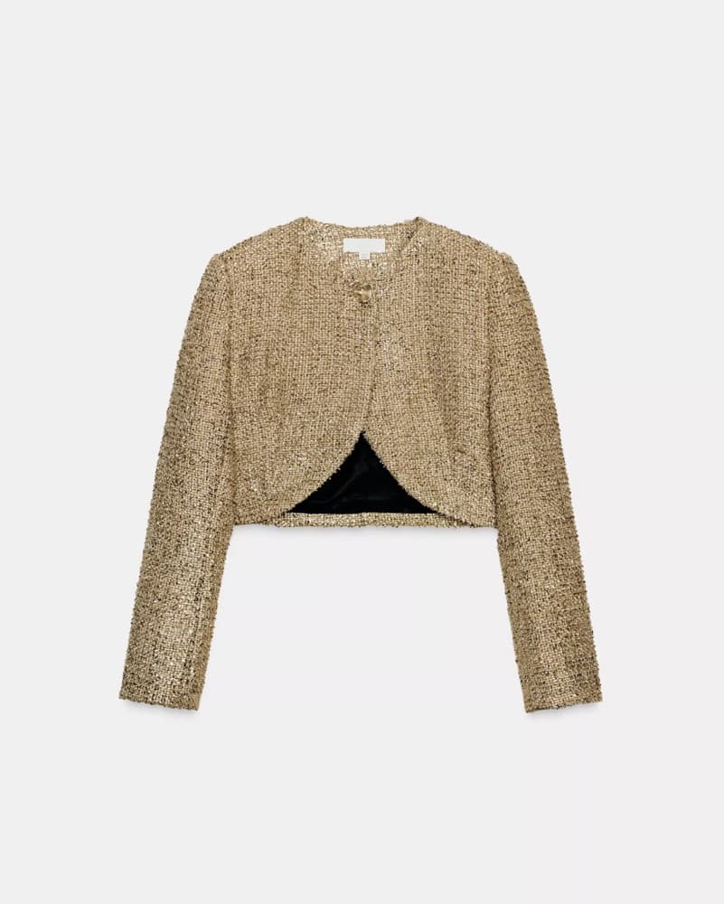 Metallic Cropped Jacket - Image 1
