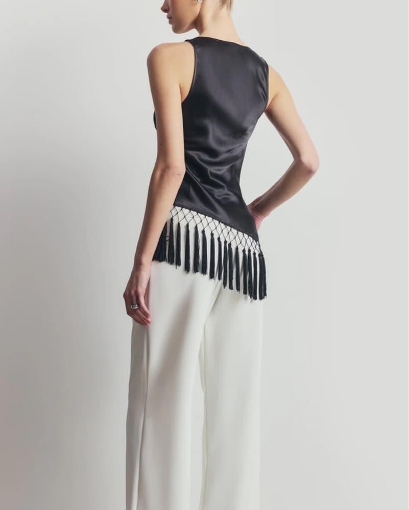 Satin Fringe Top - Image 5