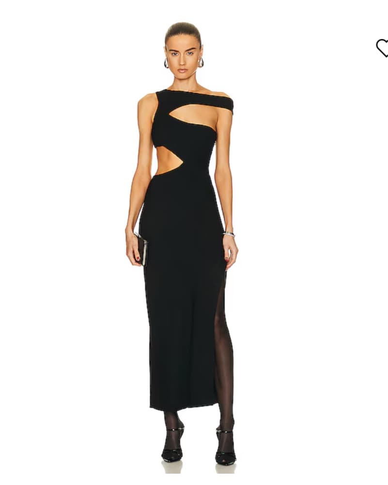 Staud Prismatic Asymetrical Black Dress - Image 5