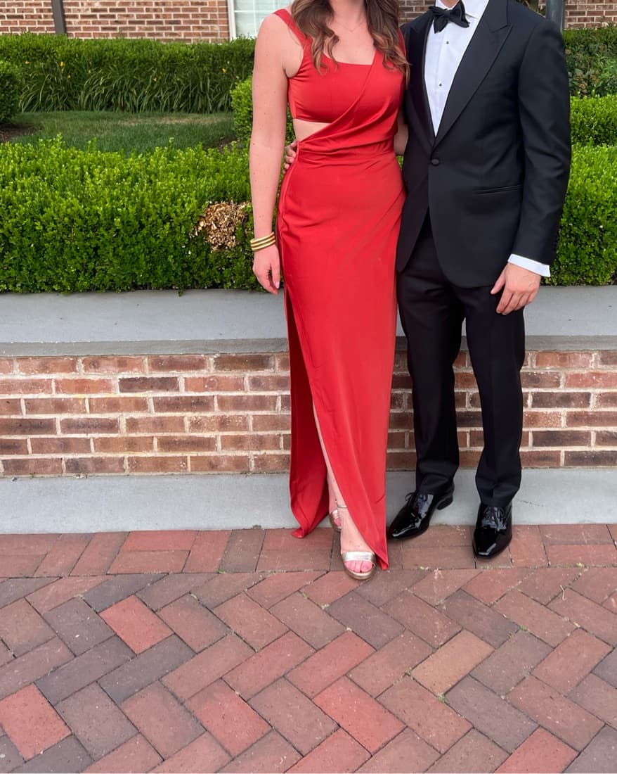 Red Cutout Gown - Image 2