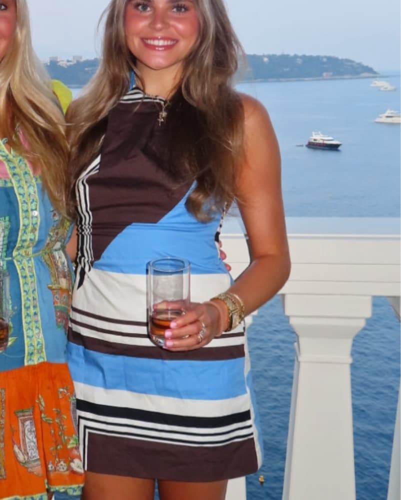 Zara Blue And Brown Dress - Image 1