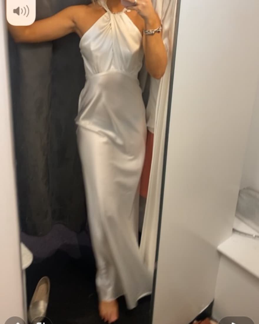 White Satin Formal Gown  - Image 5