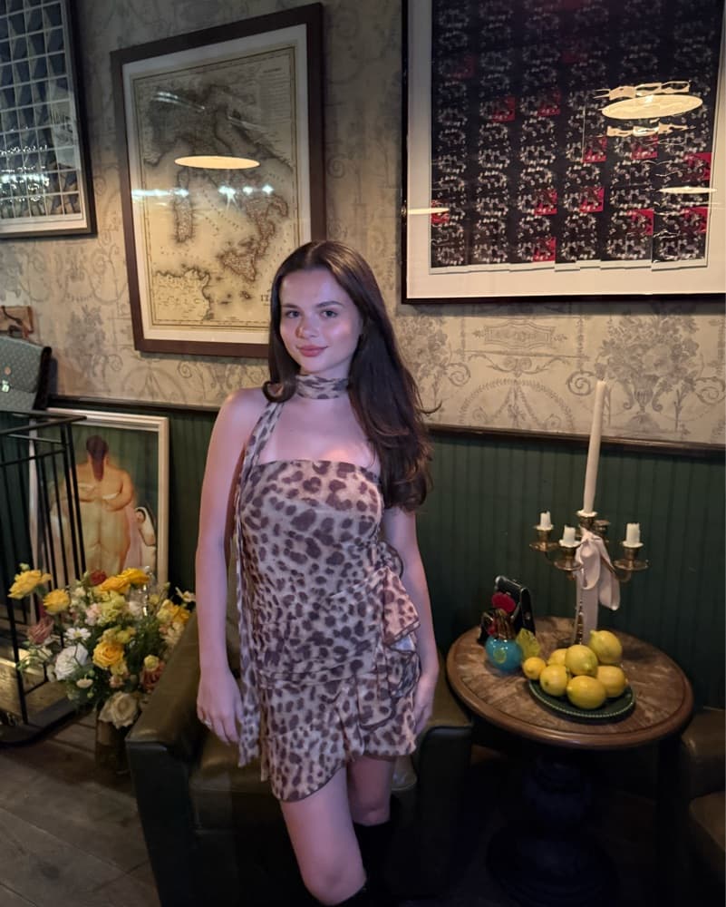 Cheetah Print Strapless Mini Dress - Image 1