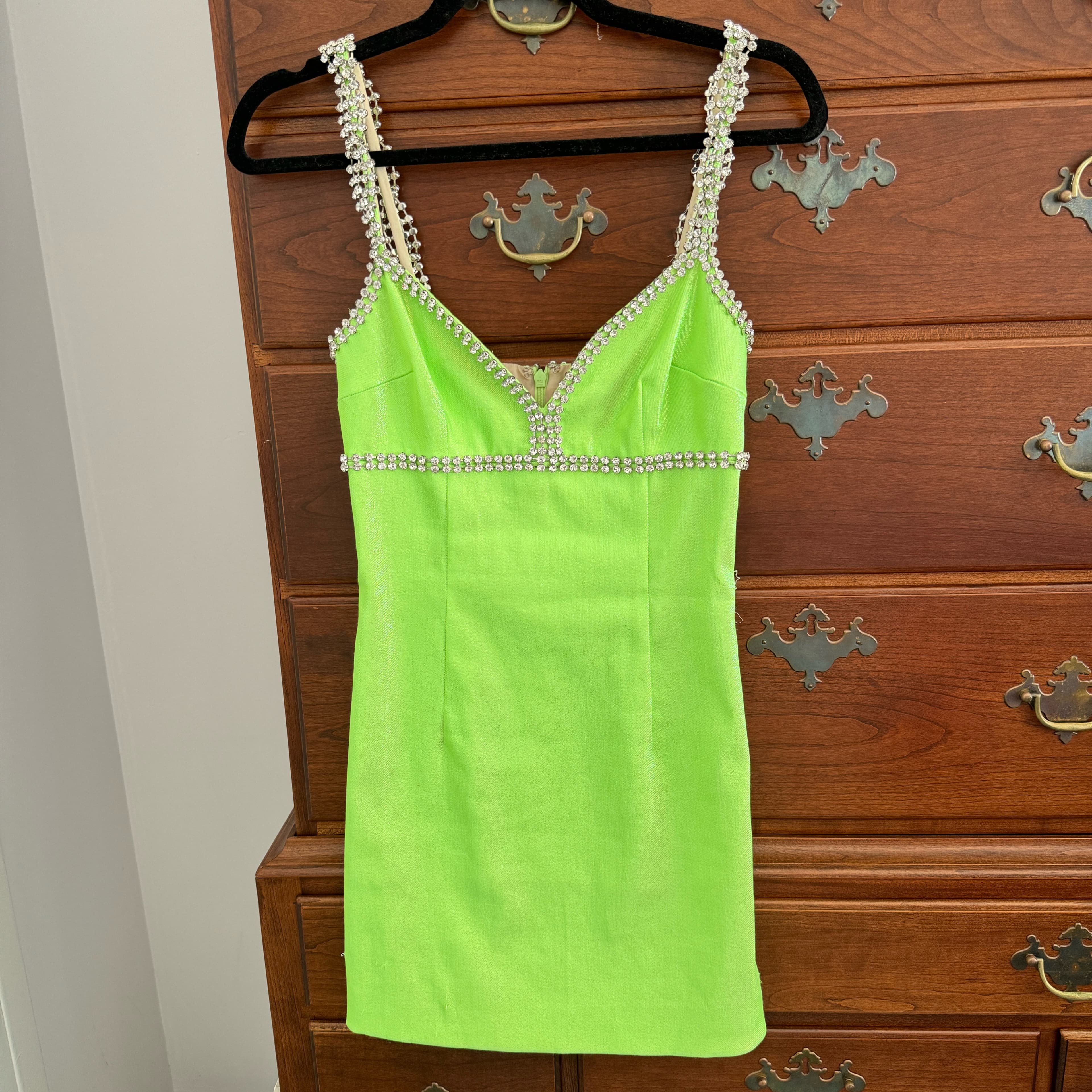Area Bright Green Mini Dress - Image 1