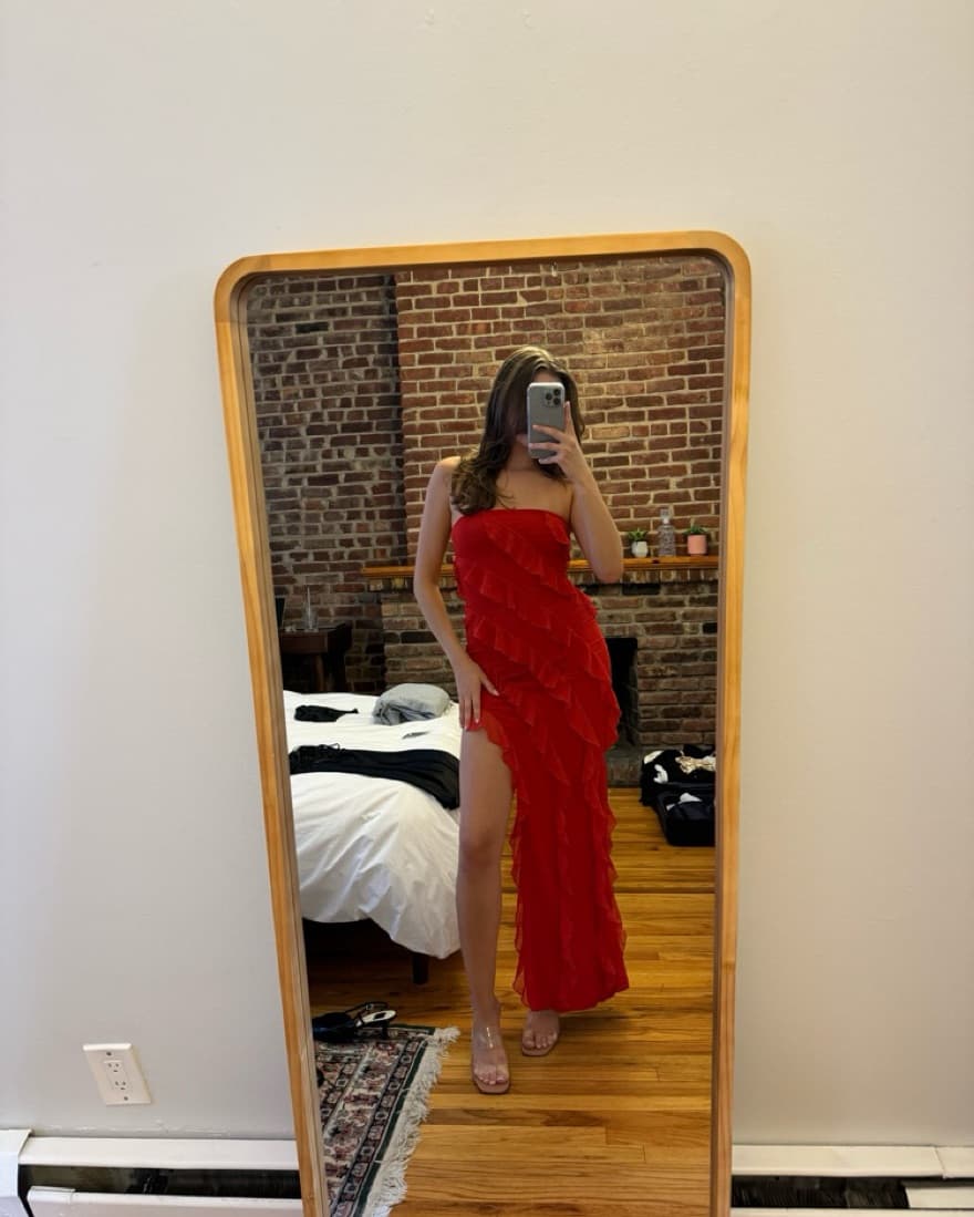 Red Ruffle Dress - Image 2