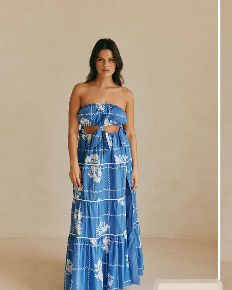 SABO Blue And White Tie Dress - Image 1