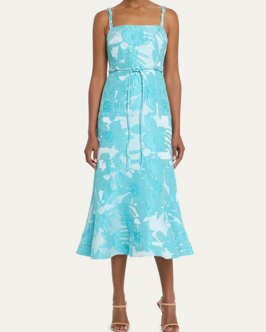 Alexis Turquoise Delphine Midi Dress - Image 1