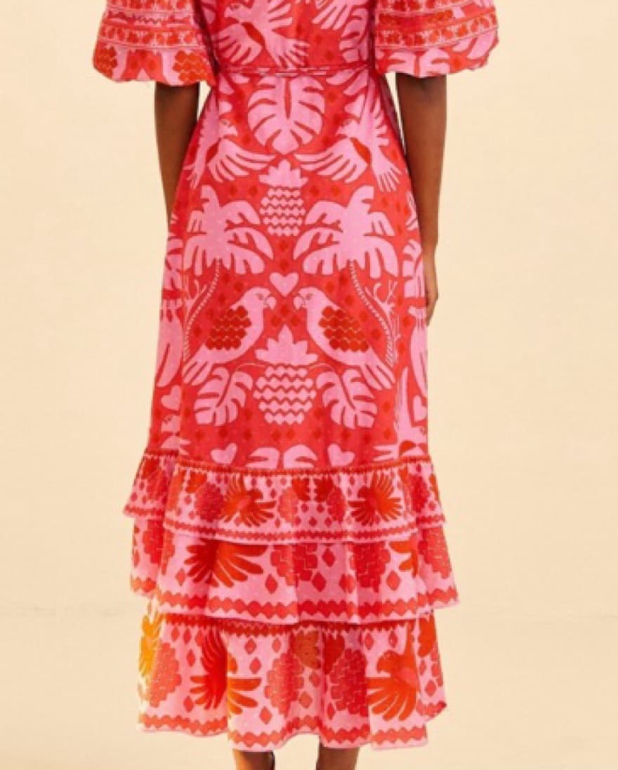 Farm Rio Vibrant Tropical Midi Dress - Image 4