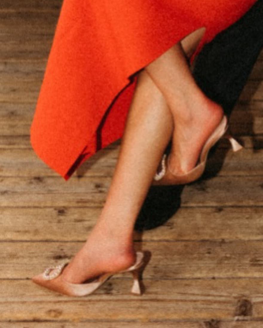 Manolo Blahnik Nude Fabetamu Mule Heels - Image 1