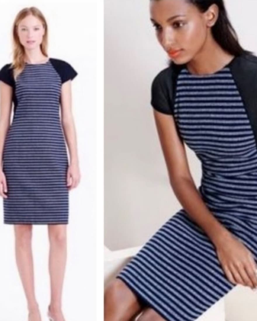 J. Crew Colorblock Stripe Tweed Dress - Image 1