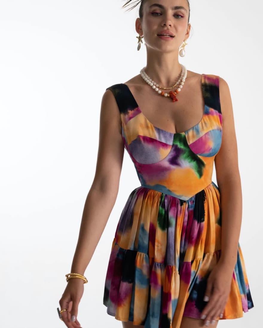 Multi Color Mini Dress - Image 1
