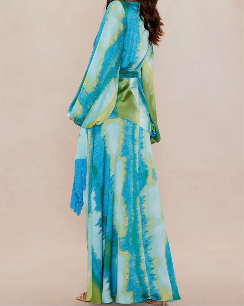 Vibrant Tie-Dye Kimono Dress - Image 4