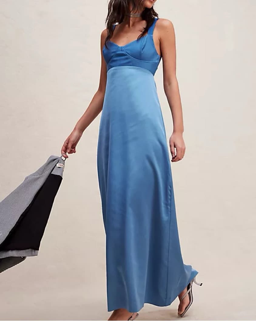 Elegant Black Satin Maxi Dress - Image 3
