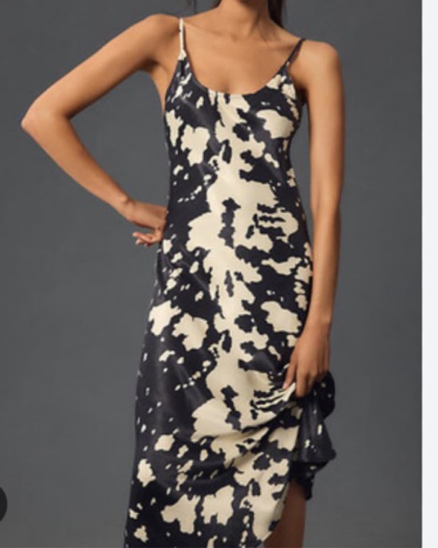 Elva Slip Dress Midi Dress - Cow Print - Image 1
