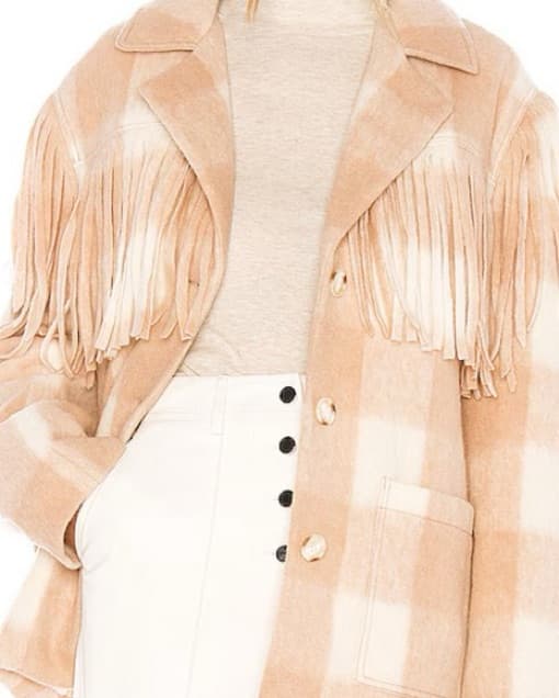 Chic Fringed plaid Jacket - Image 1