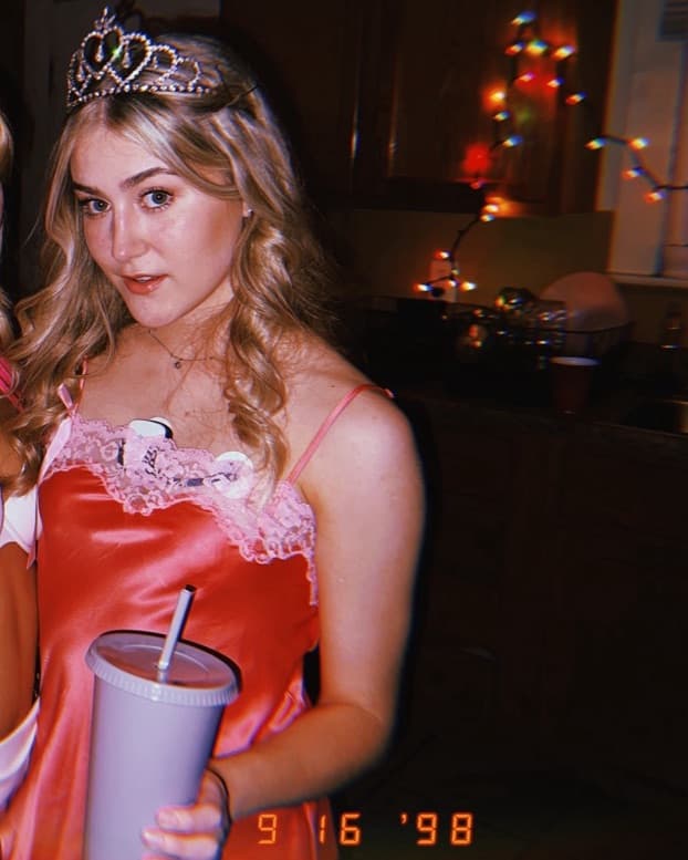 Coral Pink Satin Slip Dress - Image 3