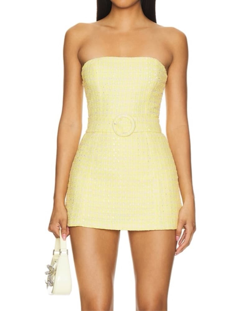 Amanda Uprichard Yellow tweed romper - Image 1