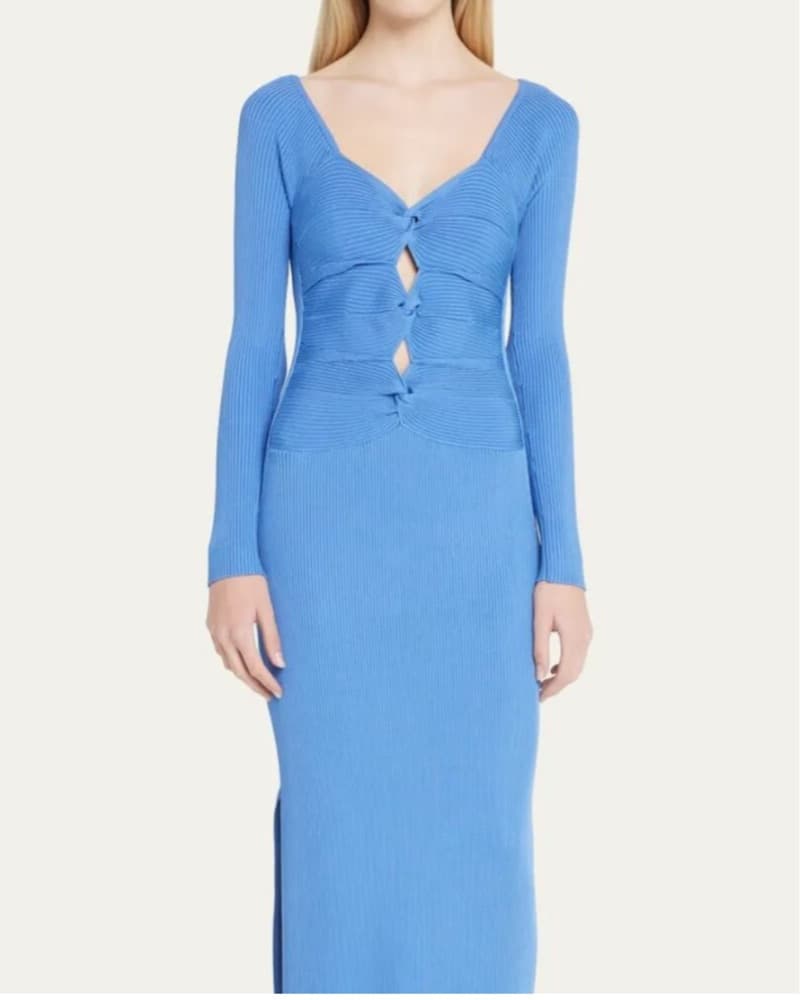 Cult Gaia Melissa Cut Out Midi Blue XS - Image 3