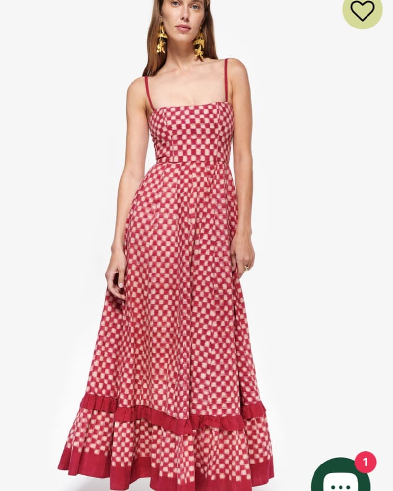 magenta checkered maxi dress - Image 1