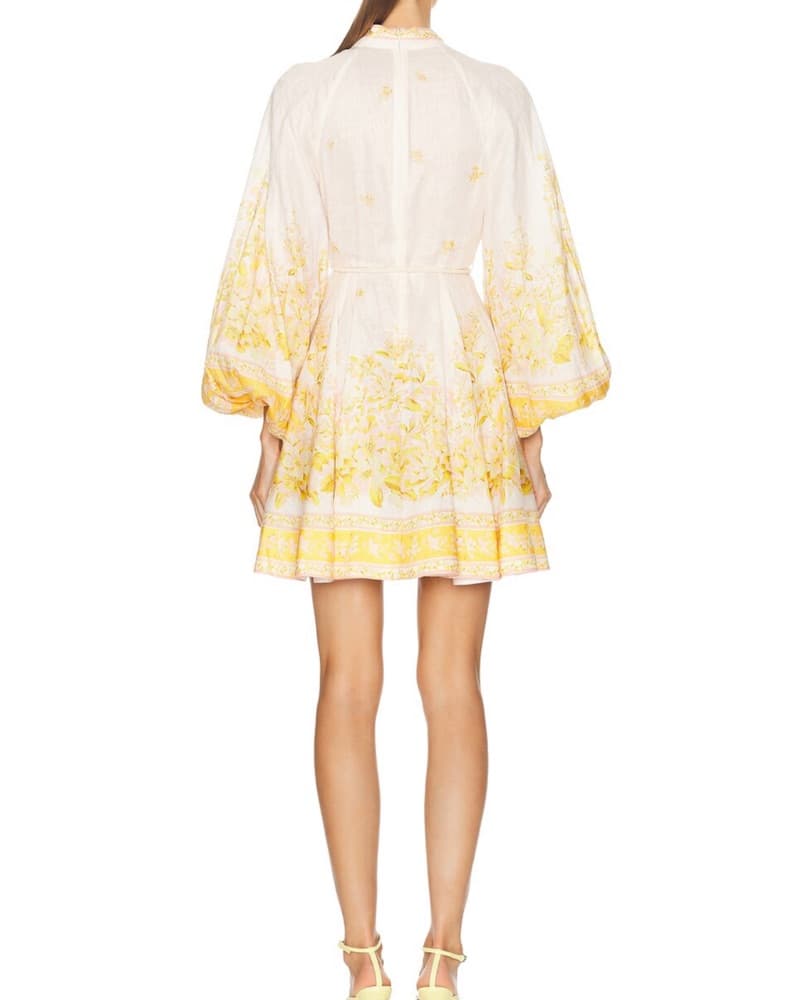 Zimmerman Golden Buttoned Mini Dress - Image 3