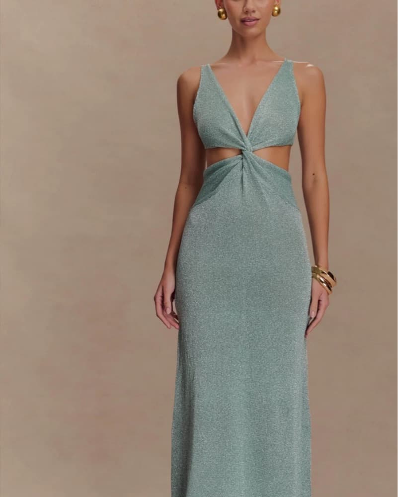 Meshki Twisted Metallic Knot Dress - Image 1