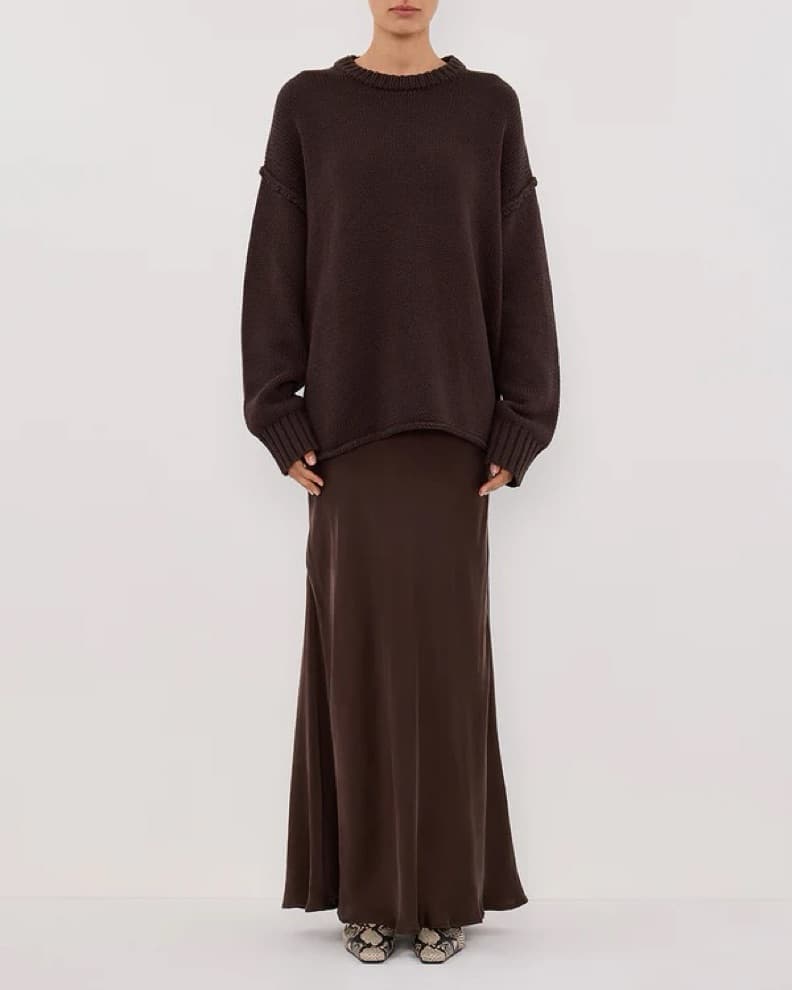 Dissh Colette Chocolate Silk Skirt - Image 3