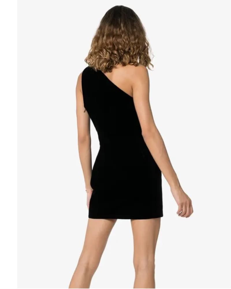 Saint Laurent One Shoulder Velvet Mini  - Image 3