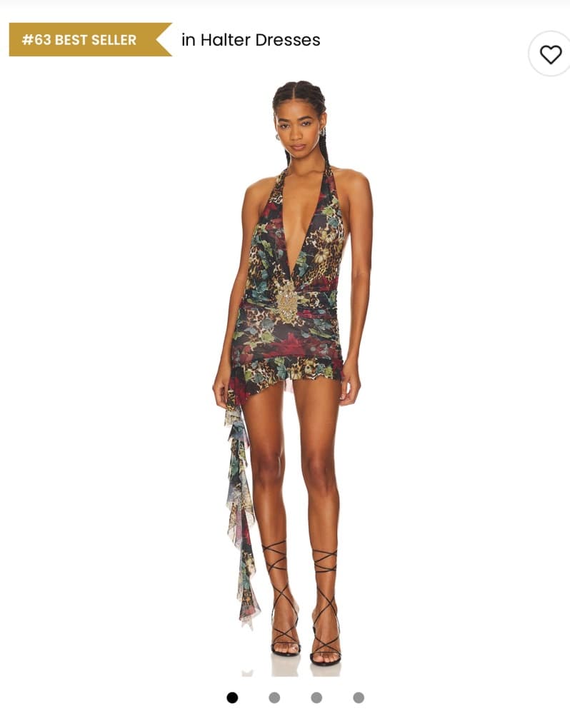 Bold Floral Halter Dress - Image 1