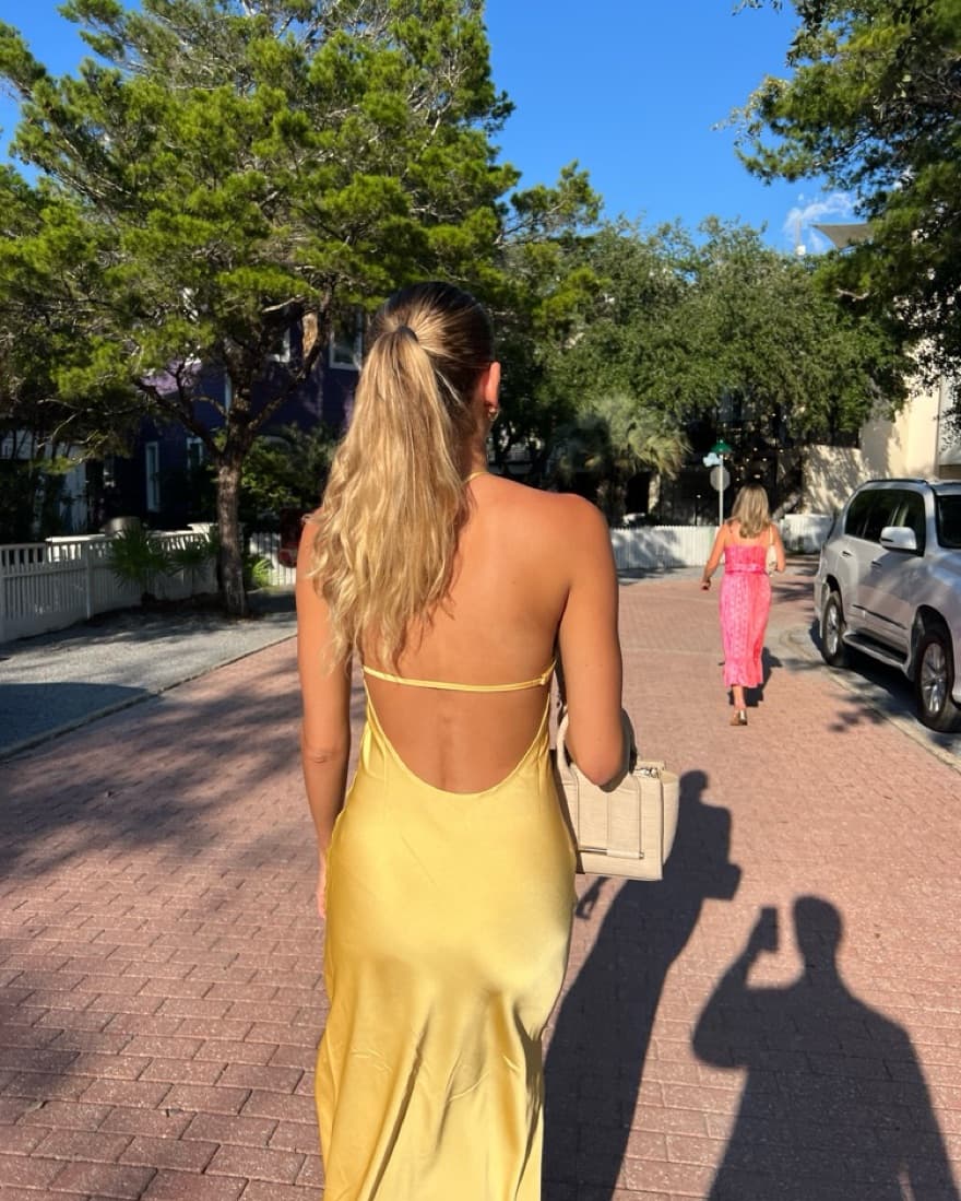 Yellow Gold Maxi Dress - Image 3