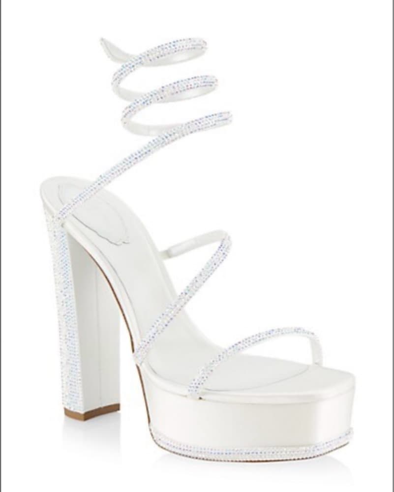 White Platform René Caovilla Heels - Image 1