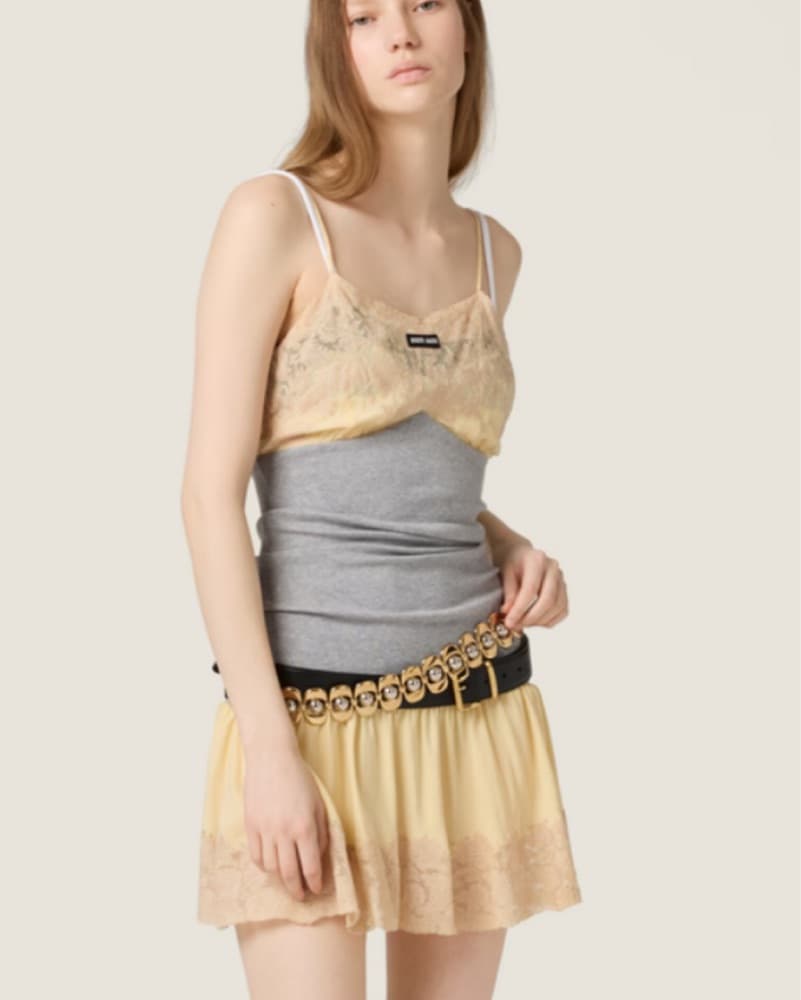 Miu Miu Silk And Jersey Dress - Image 1