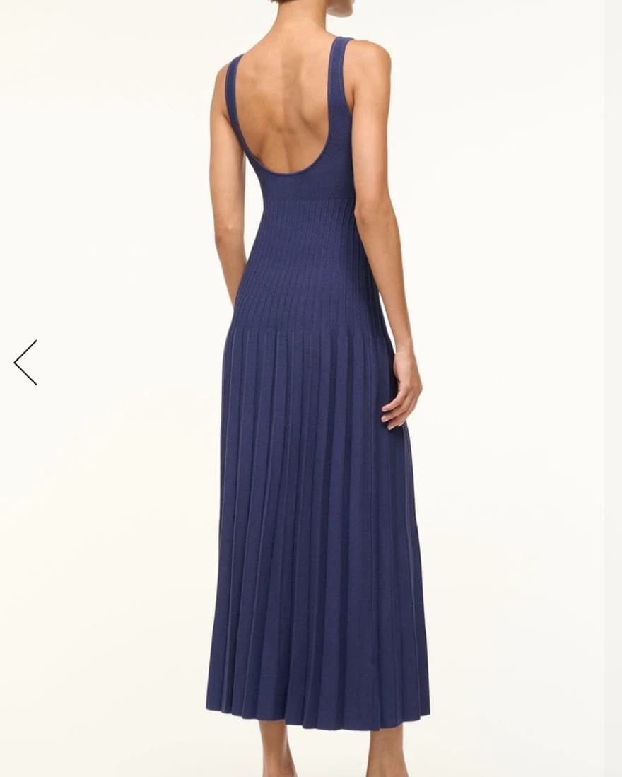 Staud Ellison Dress Navy  - Image 4