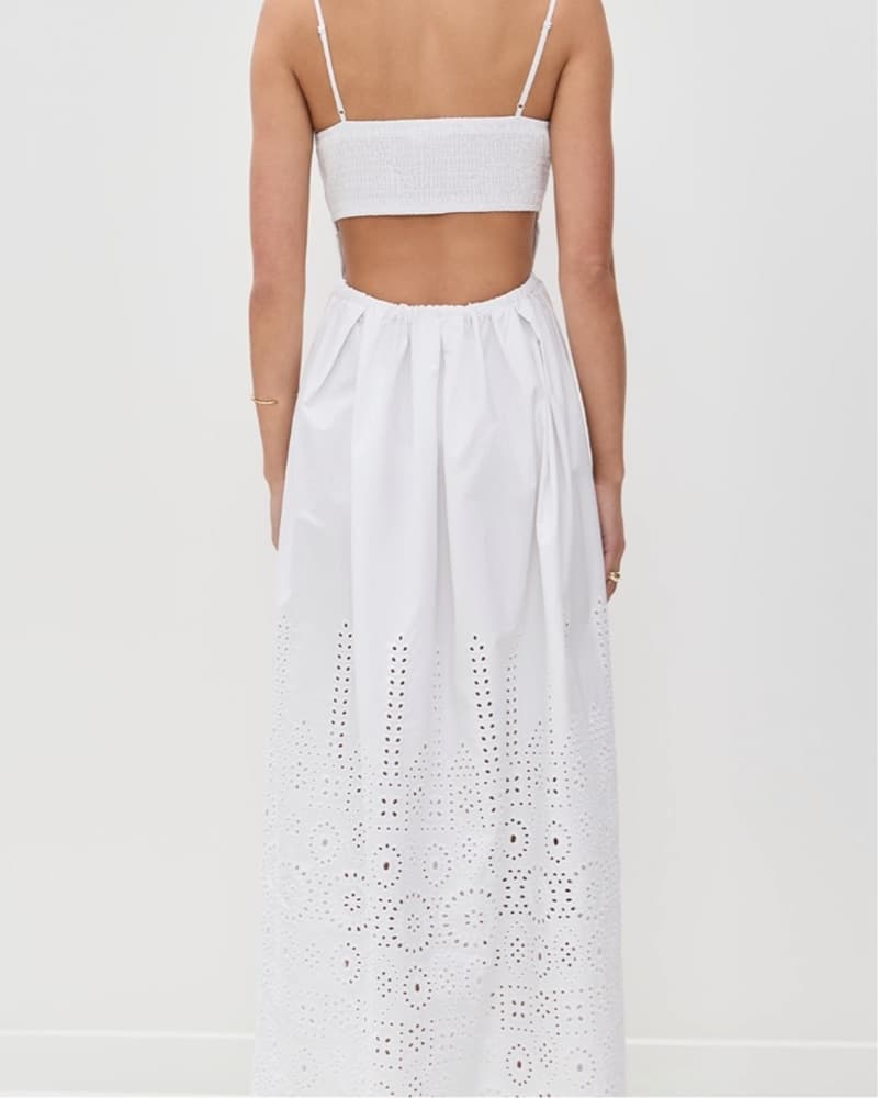 Embroidered Poplin Scallop Dress  - Image 2
